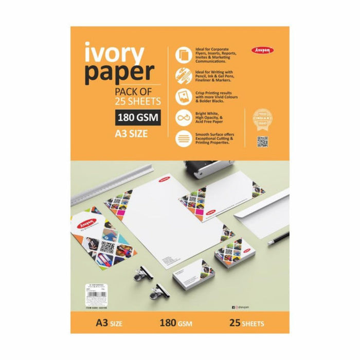 Anupam Ivory Paper Loose Sheets - A3