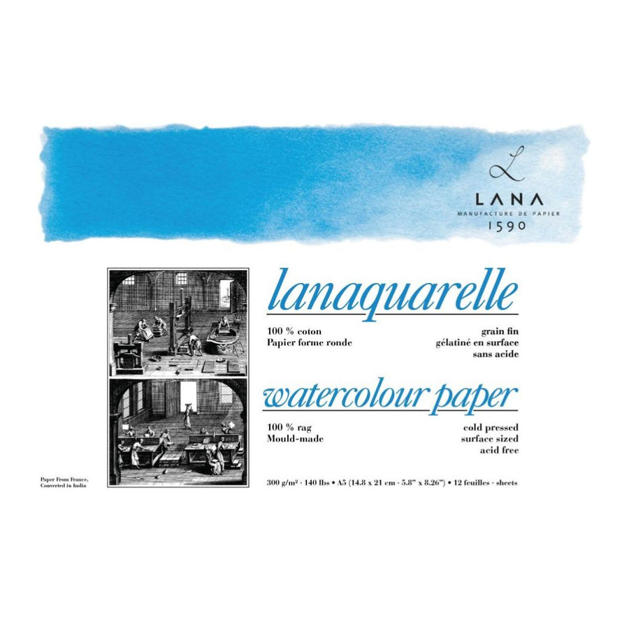 Lana Artists’ Watercolour Paper – Lanaquarelle Cold Press, 300 GSM (A5)