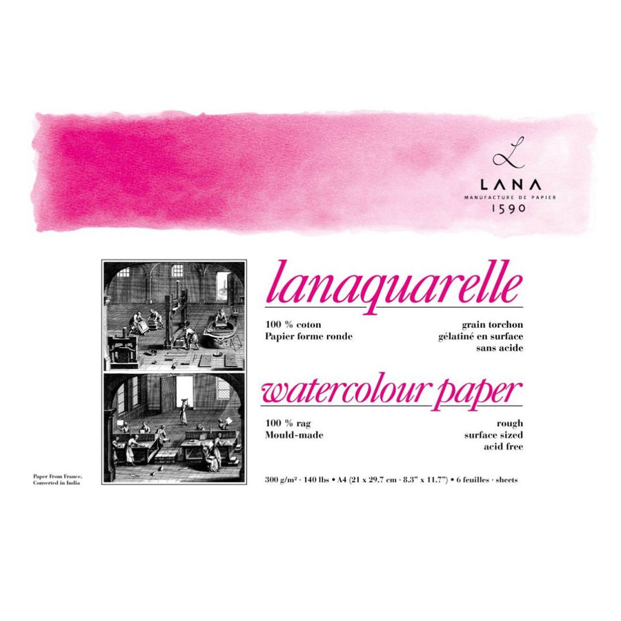 Lana Artists' Watercolour Paper – Lanaquarelle | A4 | Rough Grain