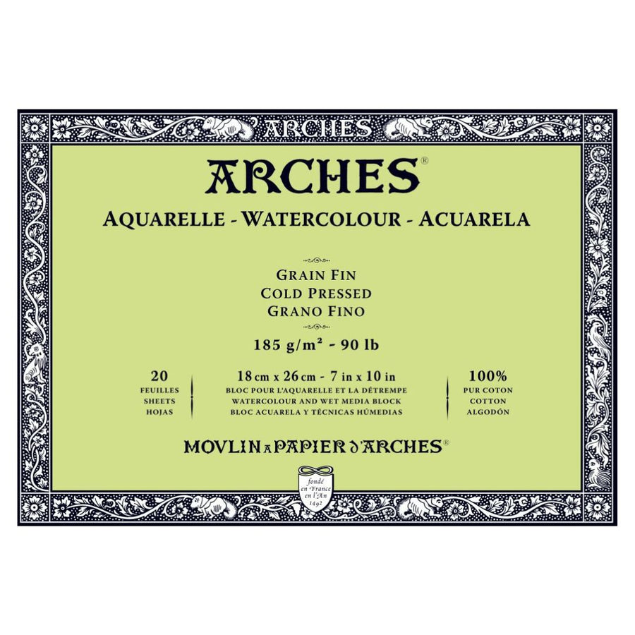 Arches Aquarelle Watercolour Paper Pad – 18 x 26 cm