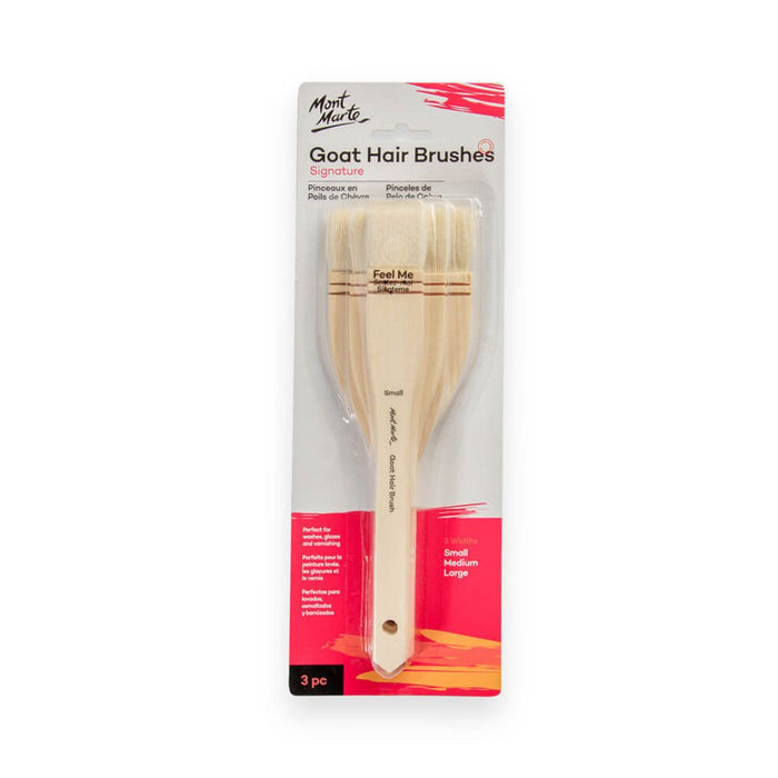 Mont Marte Signature Goat Hair Brushes – 3 Piece Set