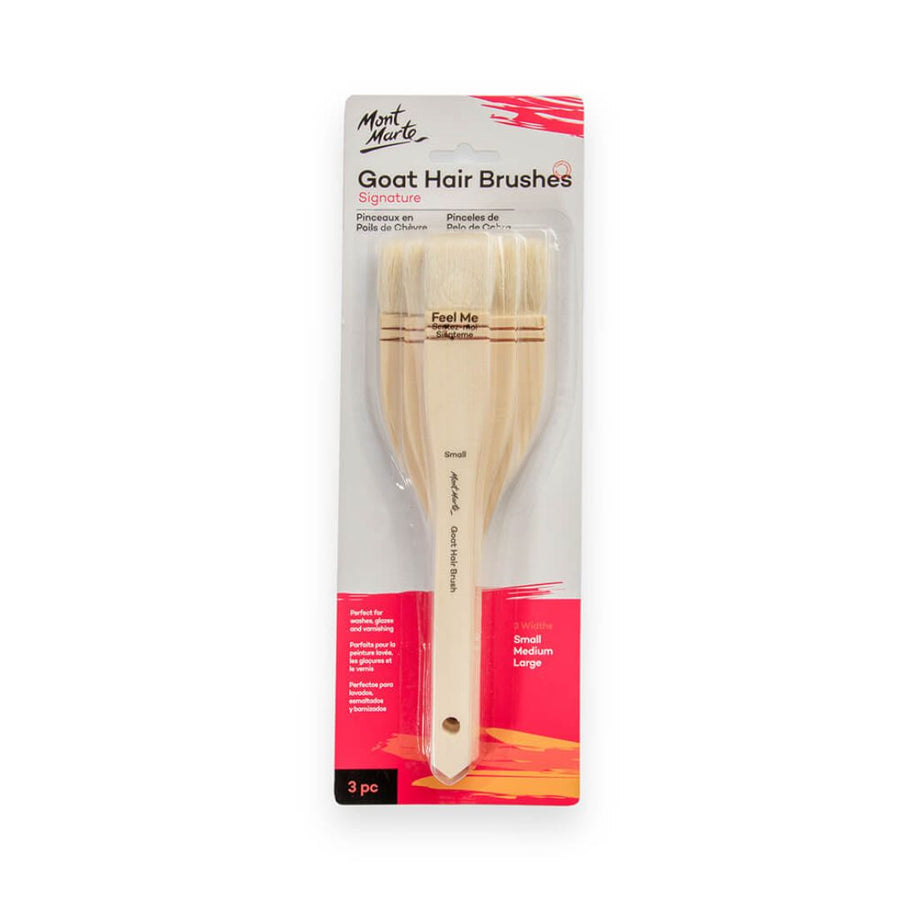 Mont Marte Signature Goat Hair Brushes – 3 Piece Set