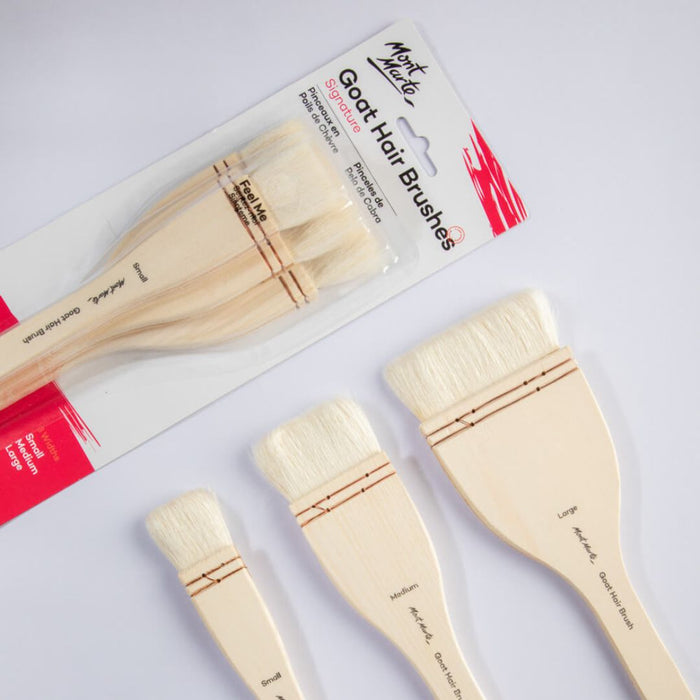 Mont Marte Signature Goat Hair Brushes – 3 Piece Set