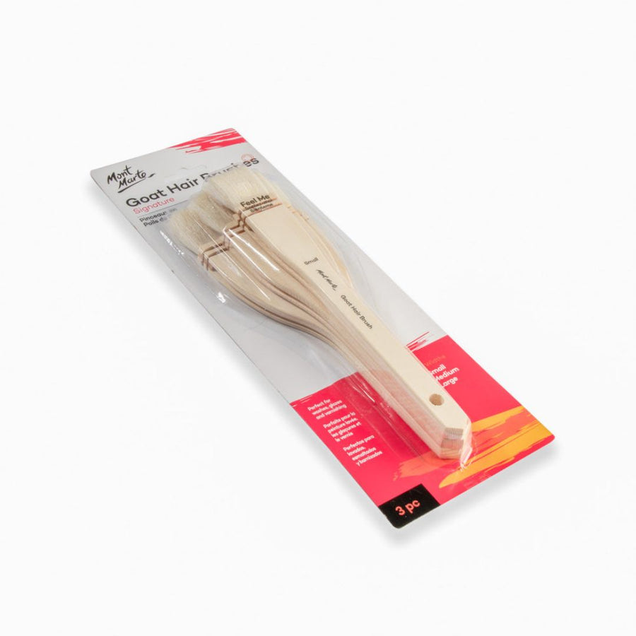 Mont Marte Signature Goat Hair Brushes – 3 Piece Set