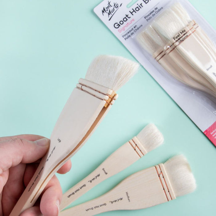 Mont Marte Signature Goat Hair Brushes – 3 Piece Set