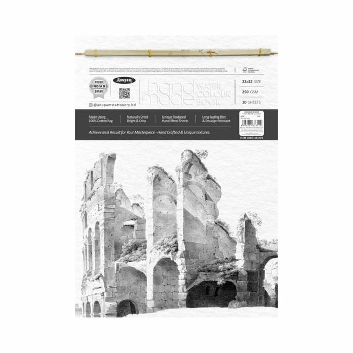 Anupam Handmade Watercolour Book – 100% Cotton Rag | Cold Pressed | 250 GSM | 10 Sheets