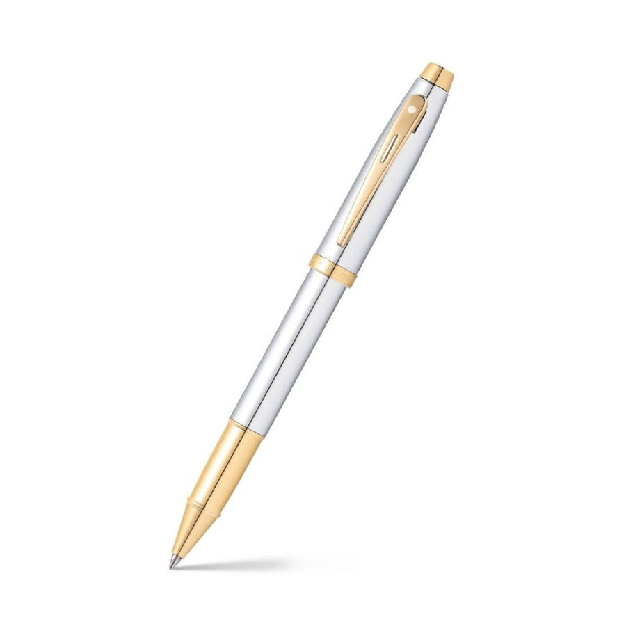 Sheaffer 9340 Rollerball Pen – Bright Chrome with Gold Tone Trim