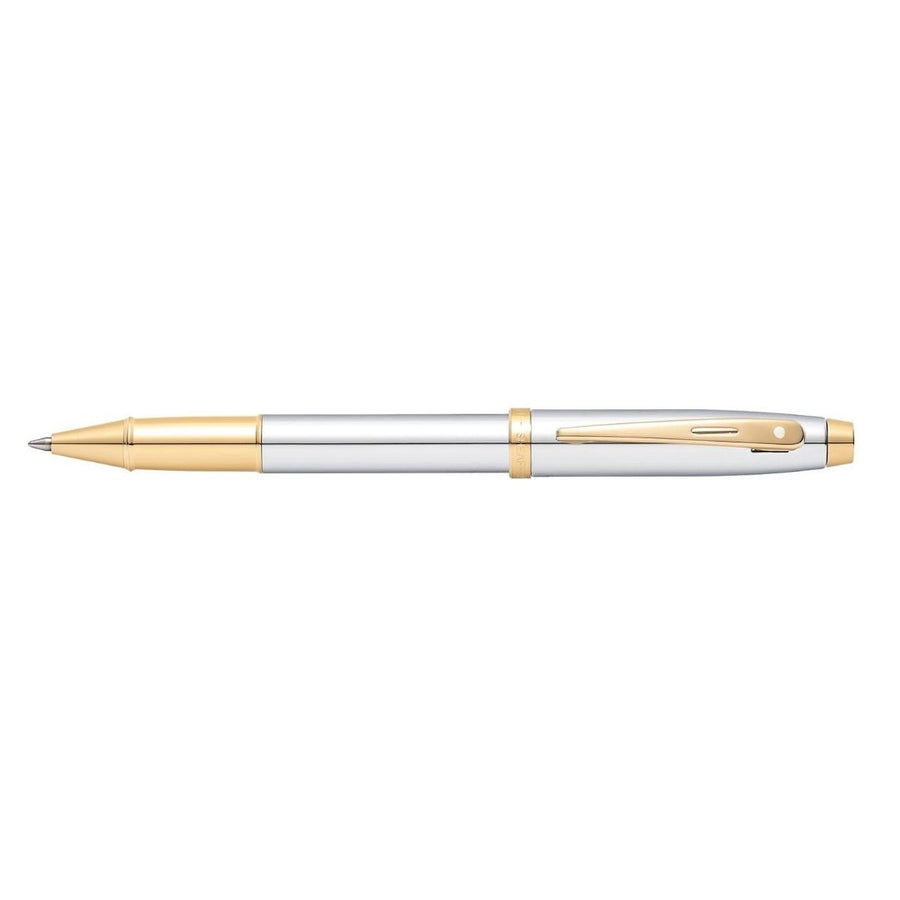Sheaffer 9340 Rollerball Pen – Bright Chrome with Gold Tone Trim