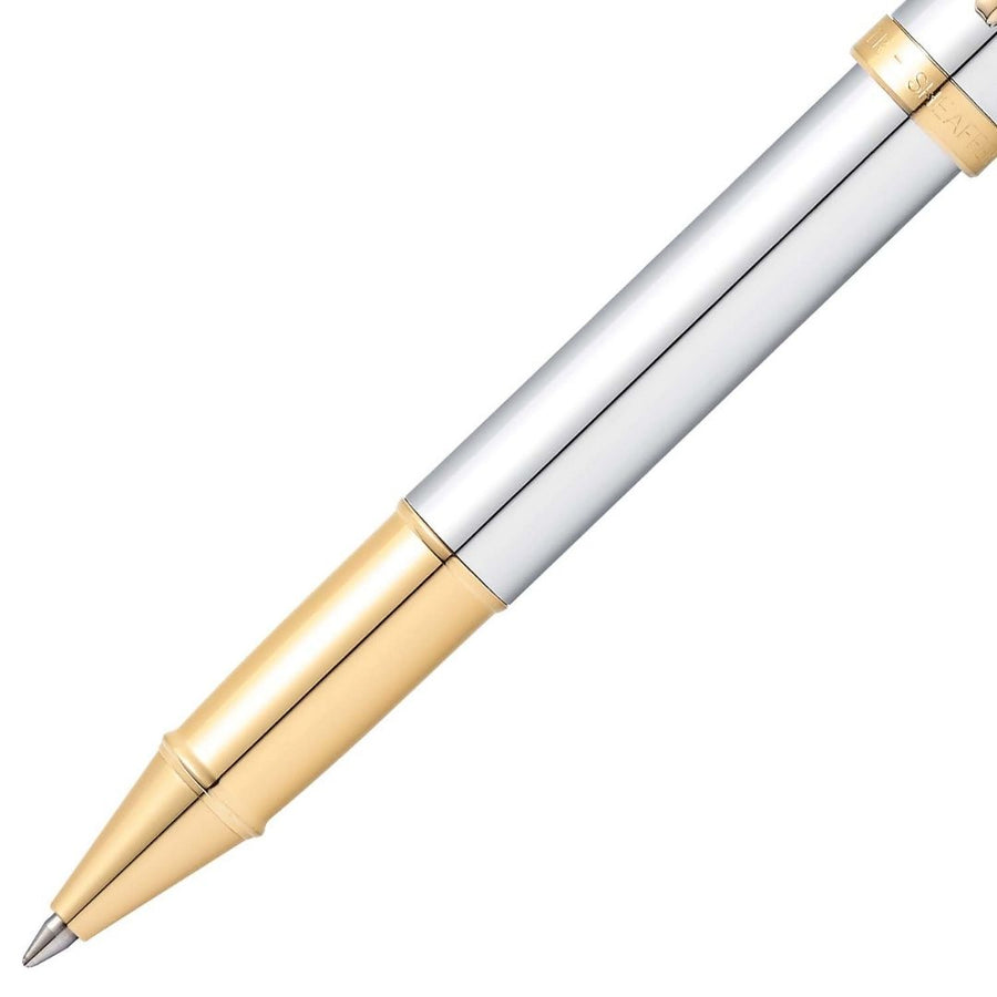 Sheaffer 9340 Rollerball Pen – Bright Chrome with Gold Tone Trim
