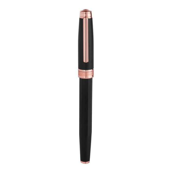 Intellio Mystique Black Roller Ball Pen with Rose Gold Trim