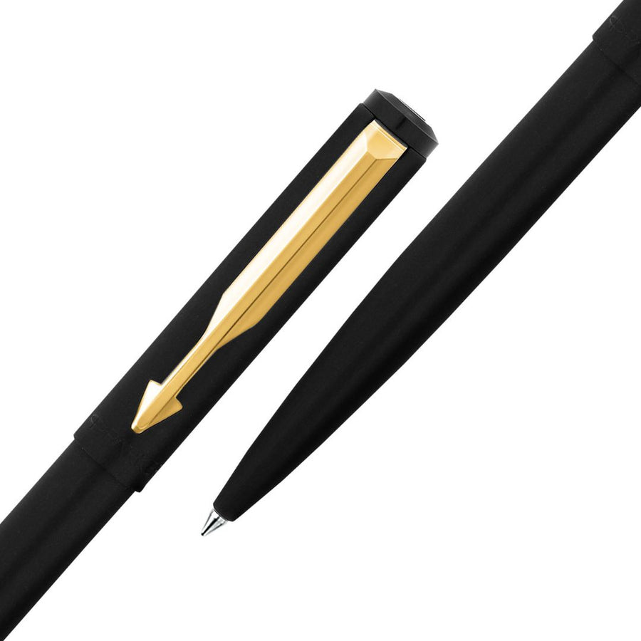 Parker Vector Matte Black Ballpoint Pen with Gold Trim