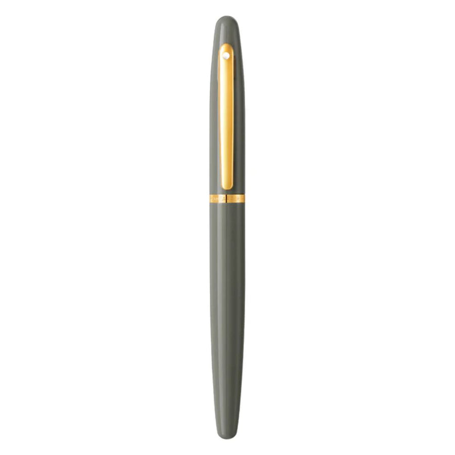 Sheaffer VFM 9427 Glossy Light Gray Fountain Pen with PVD Gold-Tone Trim