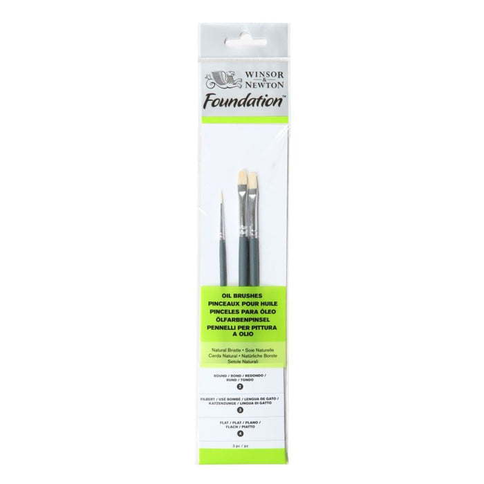 Winsor & Newton Foundation Brush Set of 3 – Natural Bristle