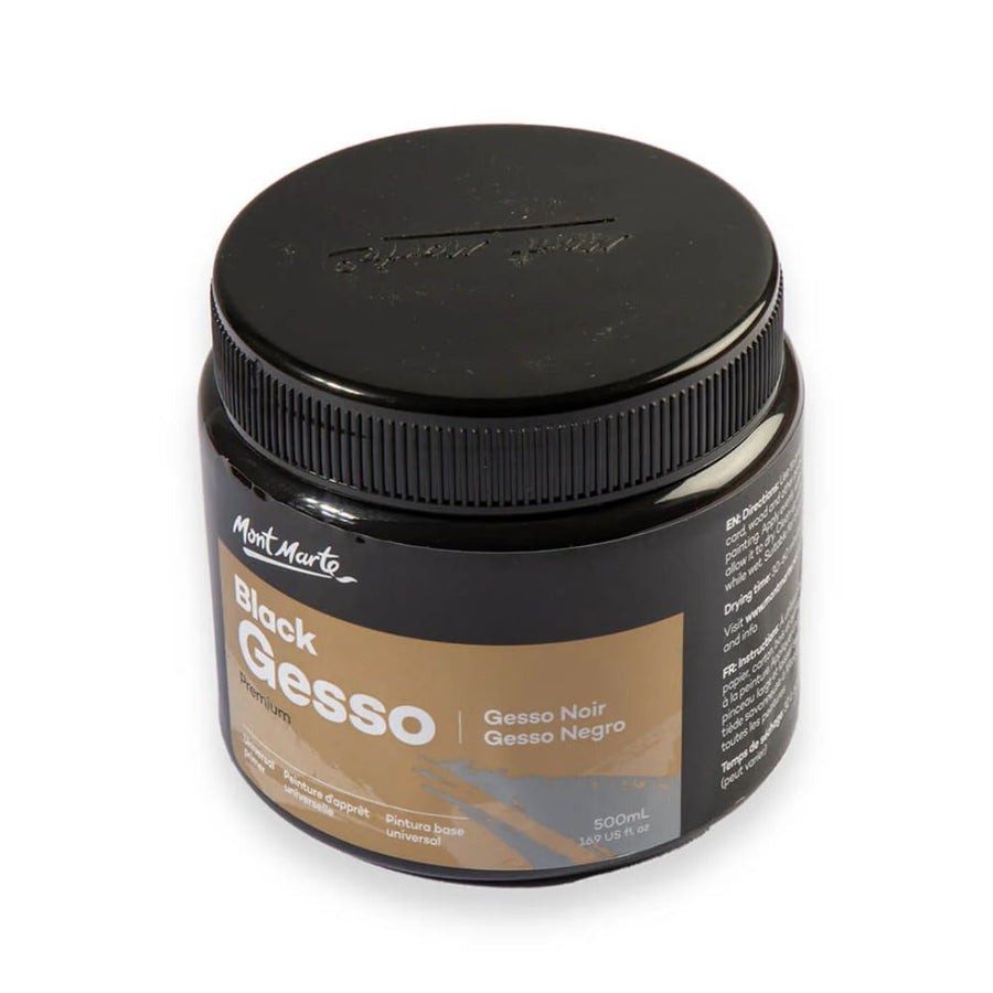 Mont Marte Black Gesso – 500 ml (16.9 US fl. oz.)