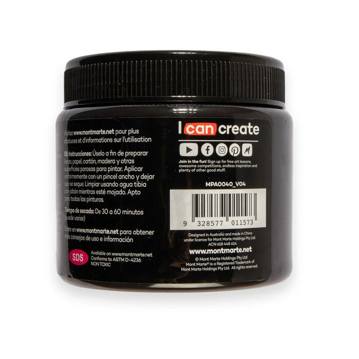 Mont Marte Black Gesso – 500 ml (16.9 US fl. oz.)