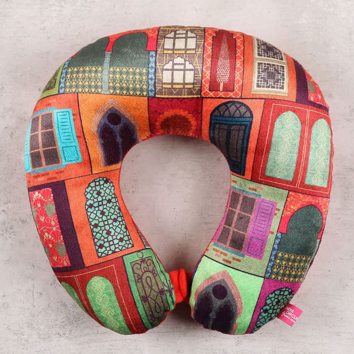 India Circus Mughal Doors Reiteration U-Shape Neck Pillow