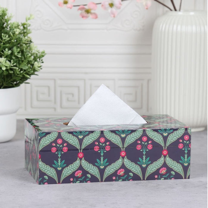 India Circus Iron Blooming Dahlia MDF Tissue Box Holder