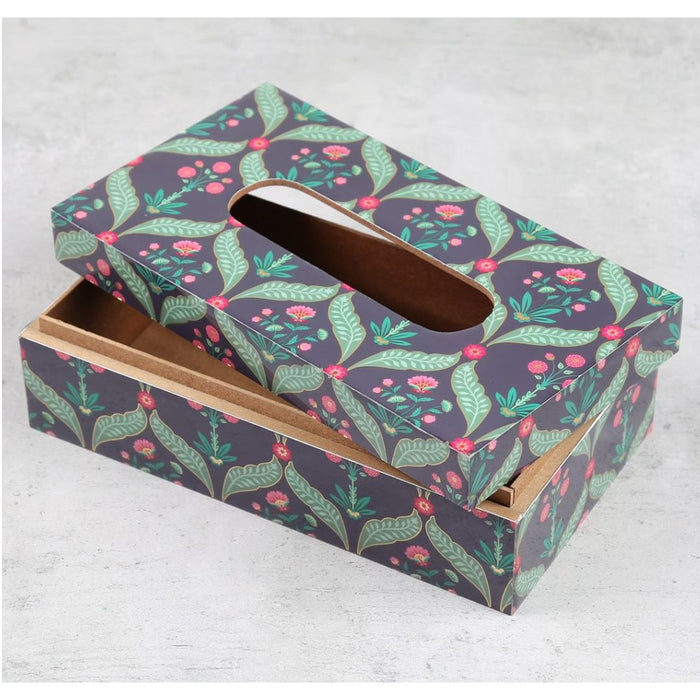 India Circus Iron Blooming Dahlia MDF Tissue Box Holder