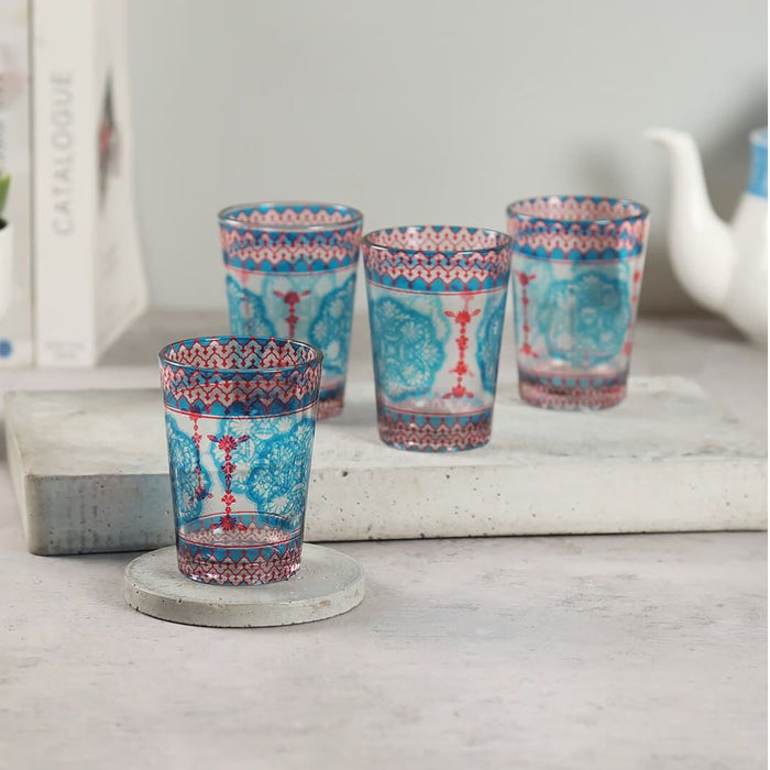 India Circus Modern Loom Infinity Chai Glass Set of 4 (140 ml)