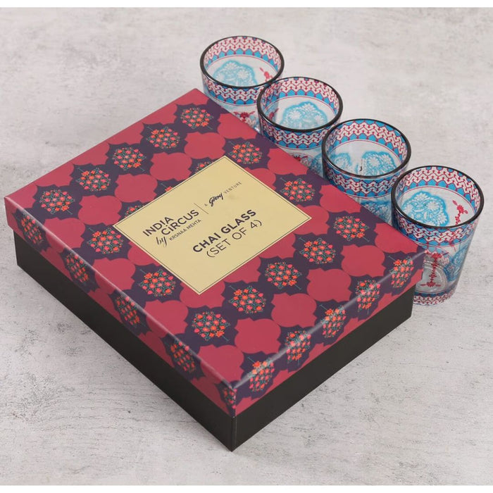 India Circus Modern Loom Infinity Chai Glass Set of 4 (140 ml)
