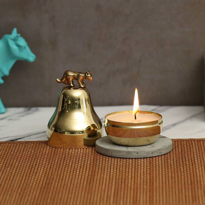 India Circus Pear Pardine Gleam Small Brass Candle Votive – Lavender