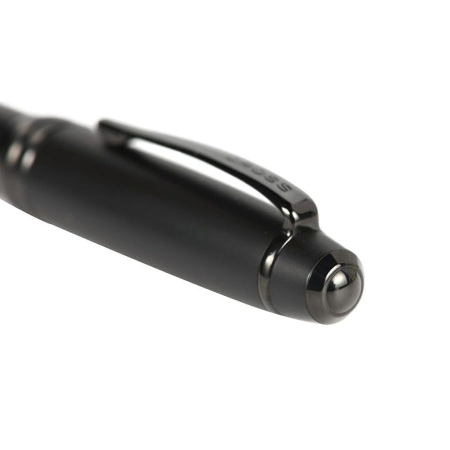 Cross Bailey Matte Black Lacquer Rollerball Pen with Polished Black PVD Trim