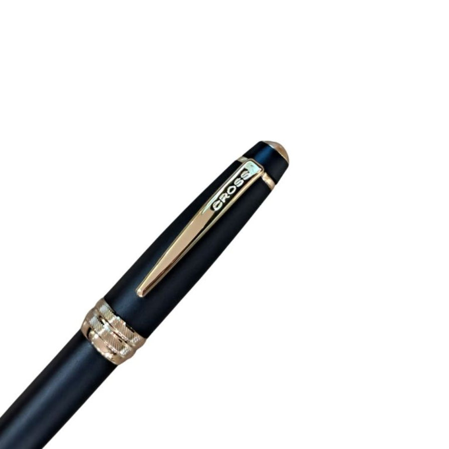 Cross Bailey Matte Black Lacquer Ballpoint Pen with Gold-Tone Trim