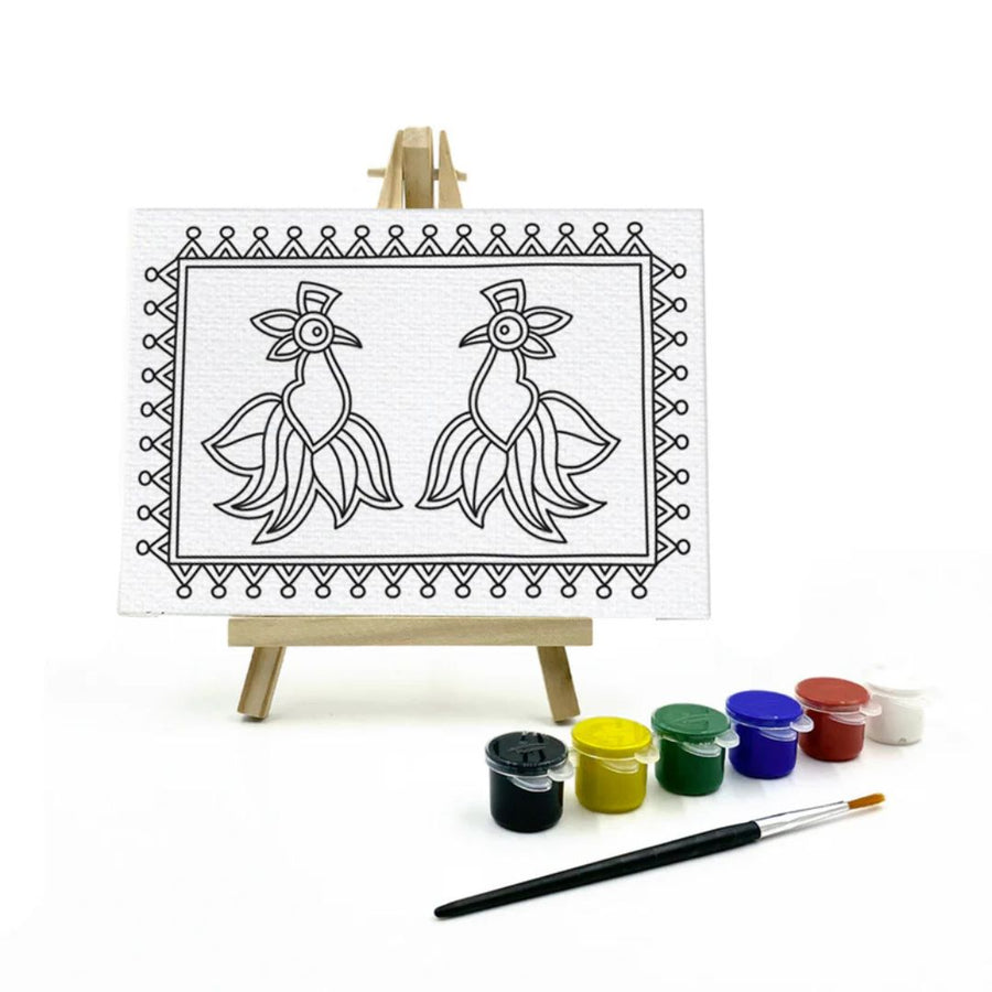 The Talking Canvas Madhubani Canvas Painting Kit for Kids – Bird Theme