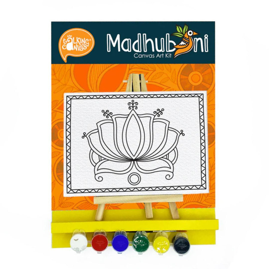 The Talking Canvas Madhubani Flower Painting Kit for Kids – Lotus Theme
