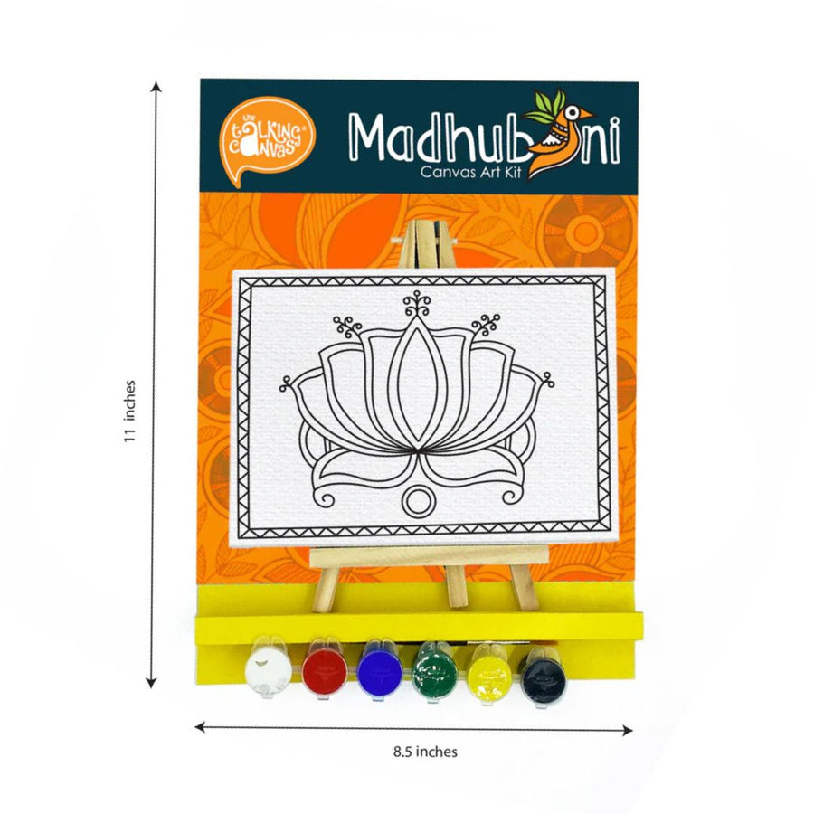 The Talking Canvas Madhubani Flower Painting Kit for Kids – Lotus Theme