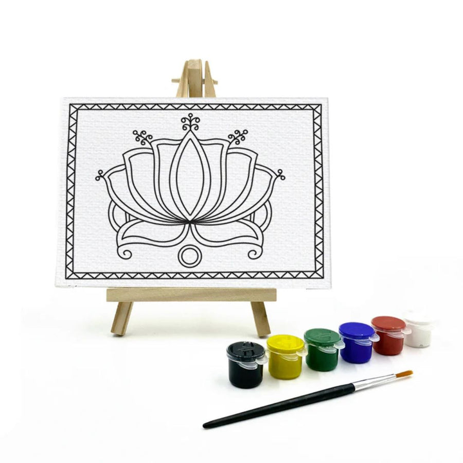 The Talking Canvas Madhubani Flower Painting Kit for Kids – Lotus Theme