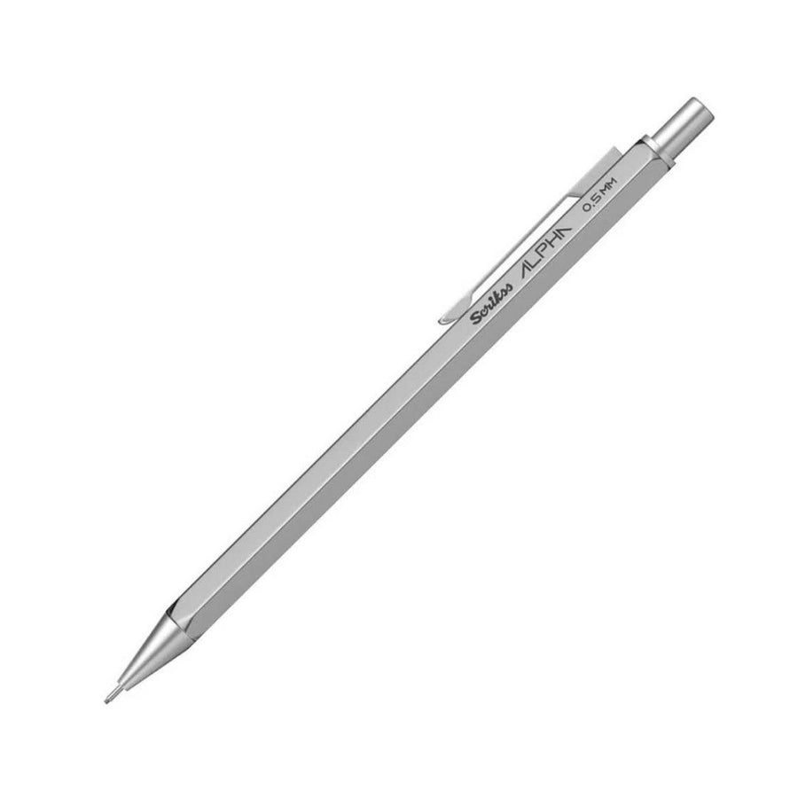 Scrikss Alpha Series 0.5 mm Mechanical Pencil – Grey Metal Hexagonal Barrel