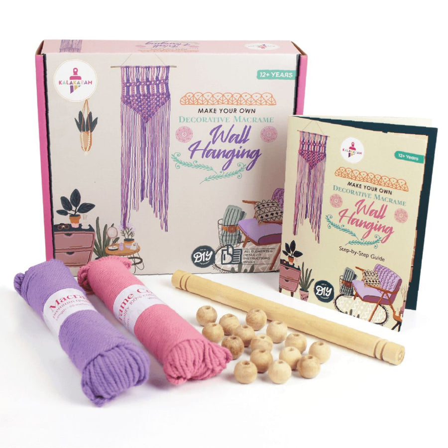 Kalakaram Pink & Purple Macrame Wall Hanging Activity Kit
