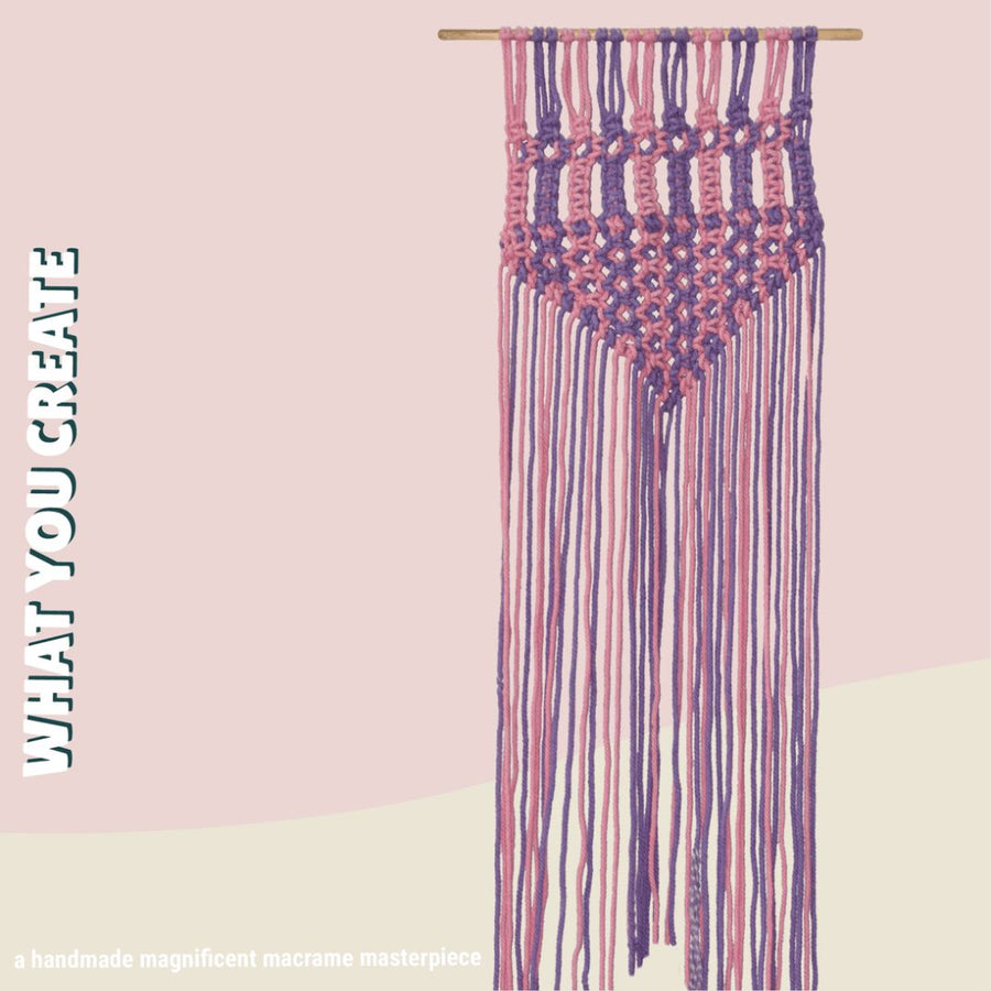 Kalakaram Pink & Purple Macrame Wall Hanging Activity Kit