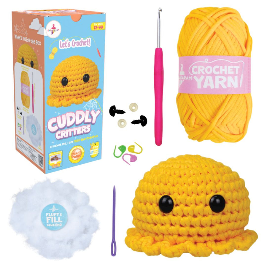 Kalakaram Crochet Cuddly Critters Amigurumi Kit - Octopus