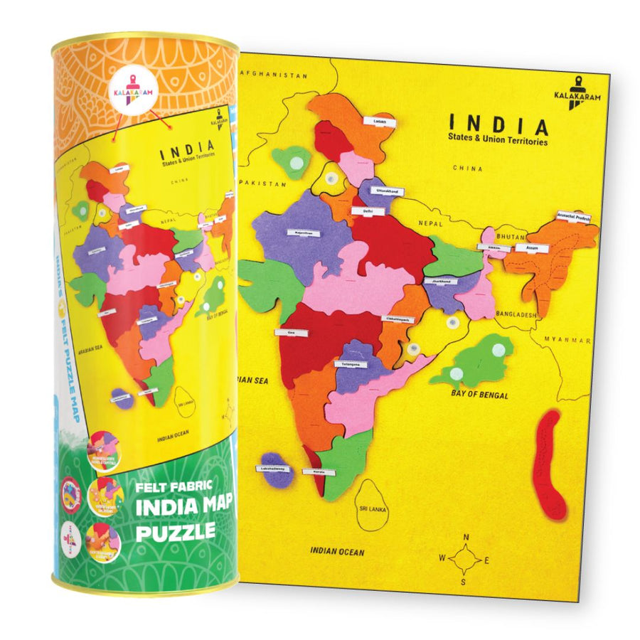 Kalakaram Felt Fabric India Map Puzzle STEM Kit