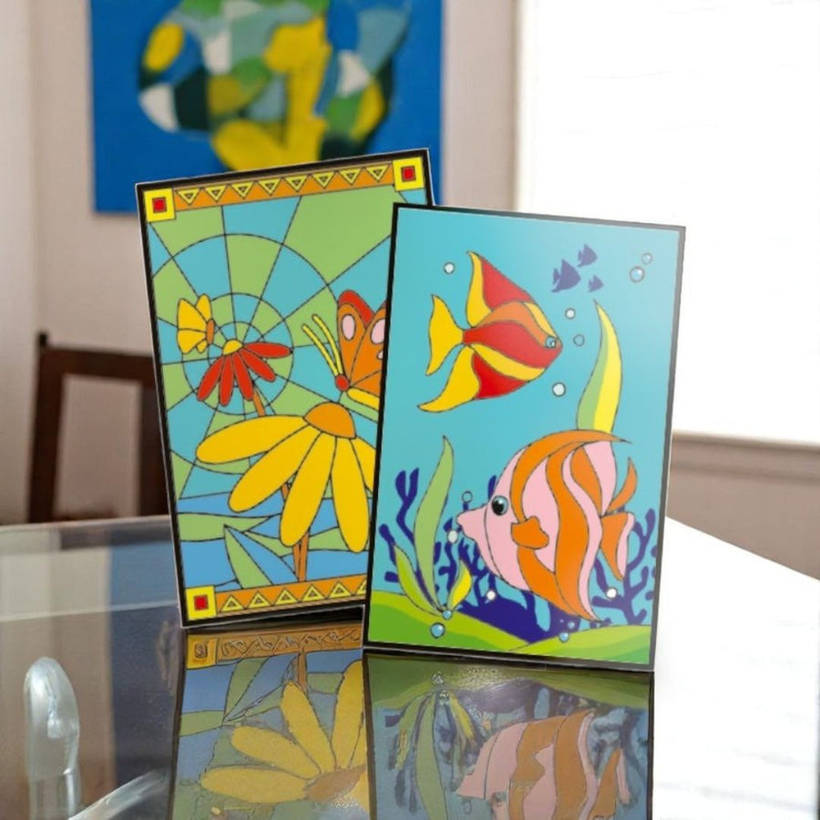 Creative Jack My Glass Painting Kit for Kids – Fish & Butterfly Theme