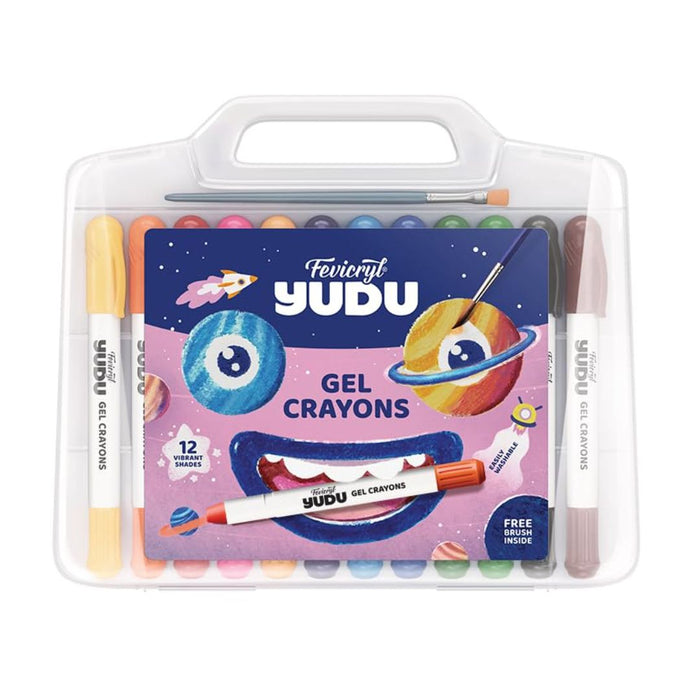 Fevicryl Yudu Gel Crayons – 12 Vibrant Colours