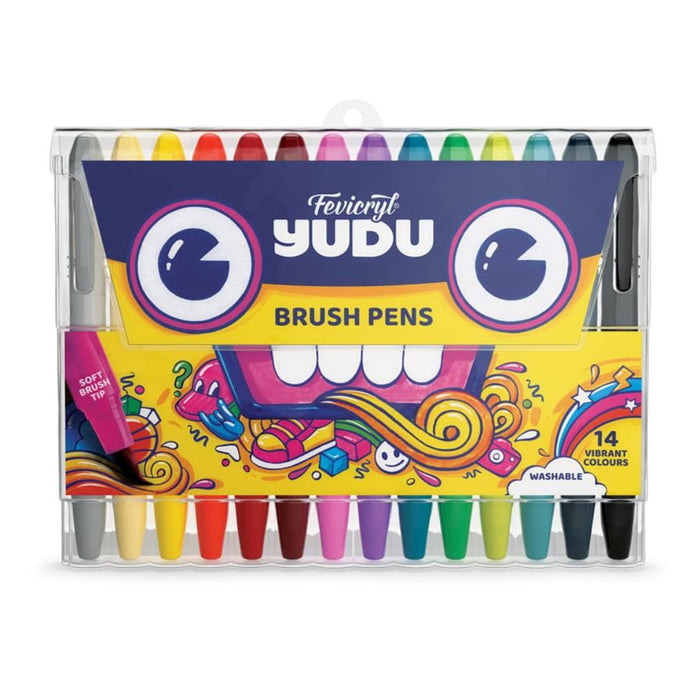 Fevicryl Yudu Brush Pens – 14 Vibrant Colours