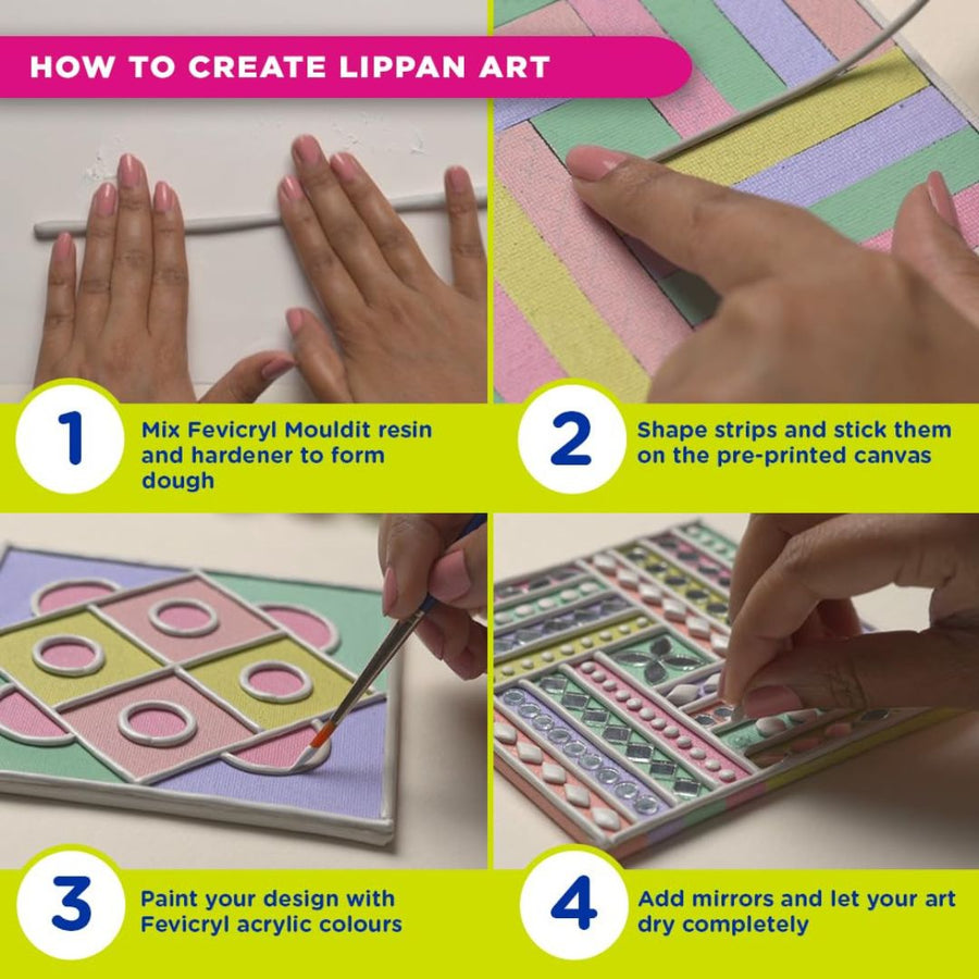 Fevicryl Lippan Mini Art Kit – DIY Mirror Work Wall Art