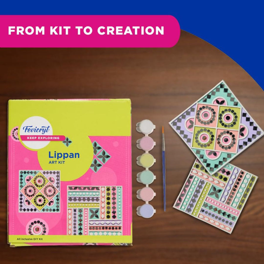 Fevicryl Lippan Mini Art Kit – DIY Mirror Work Wall Art