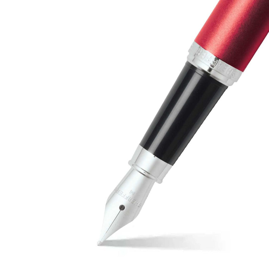 Sheaffer 9403 VFM Fountain Pen (Medium) – Excessive Red with Chrome Trim