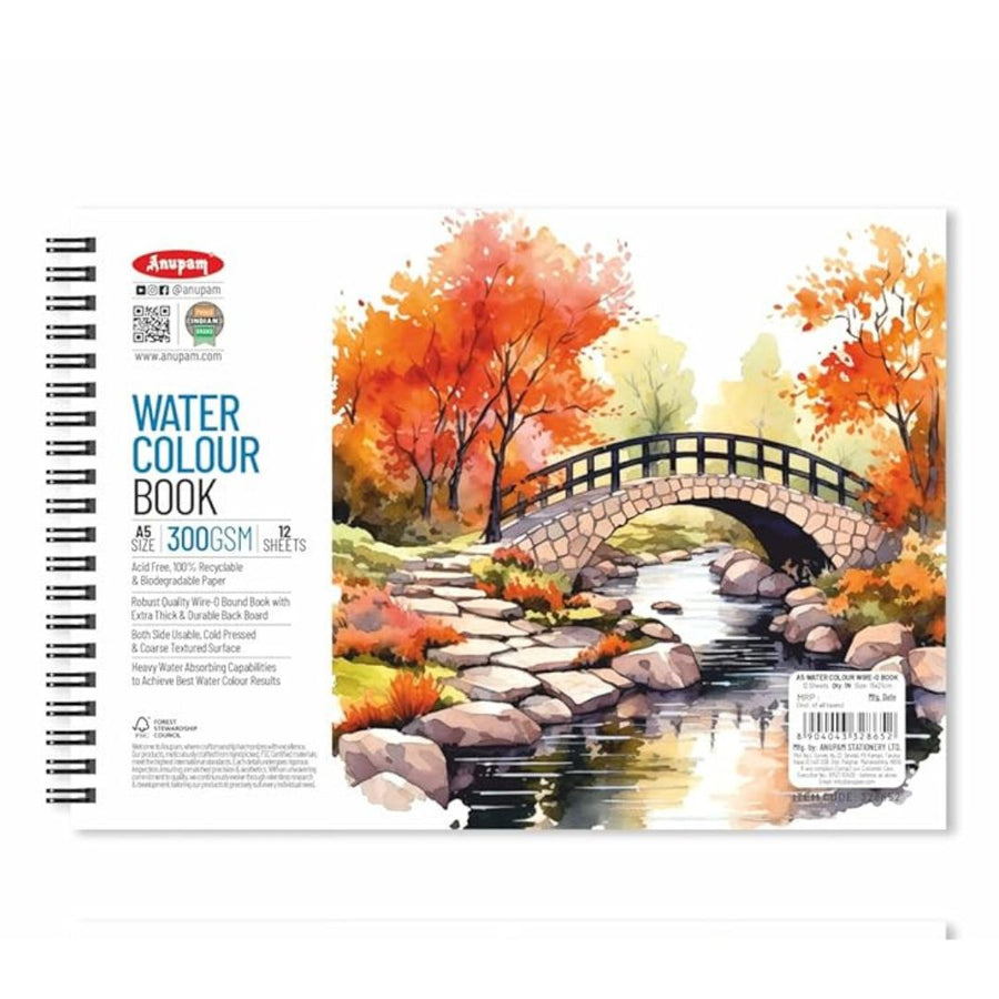 Anupam Artists Watercolour Wire-O Book – A5