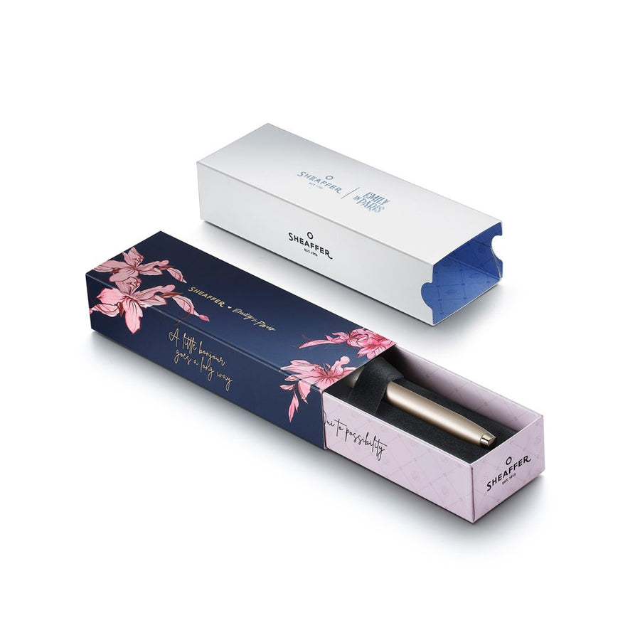 Sheaffer 100 Emily in Paris 9377 Champagne Gold Rollerball Pen – Champagne Gold