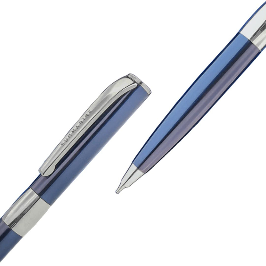Submarine Blue Chrome Ball Pen – Premium Brass Twist Ballpoint Pen (0.7 mm)
