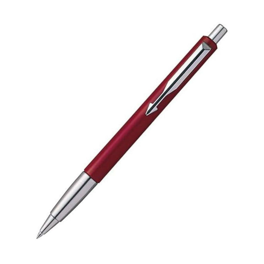 Parker Vector Standard Red Chrome Trim Ball Pen with Parker Notebook – Gift Set