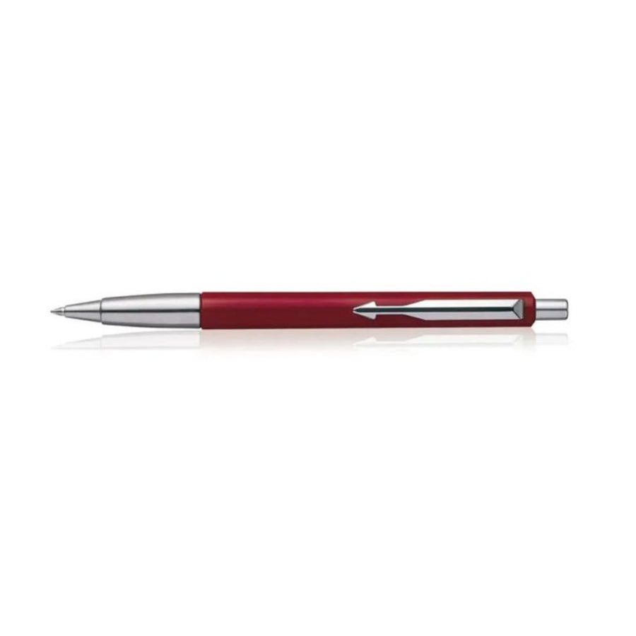 Parker Vector Standard Red Chrome Trim Ball Pen with Parker Notebook – Gift Set