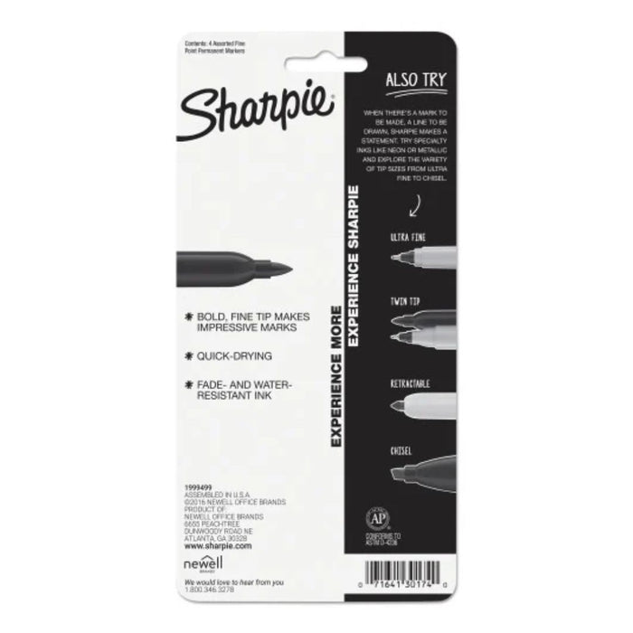 Sharpie Fine Tip Permanent Marker – Set of 4