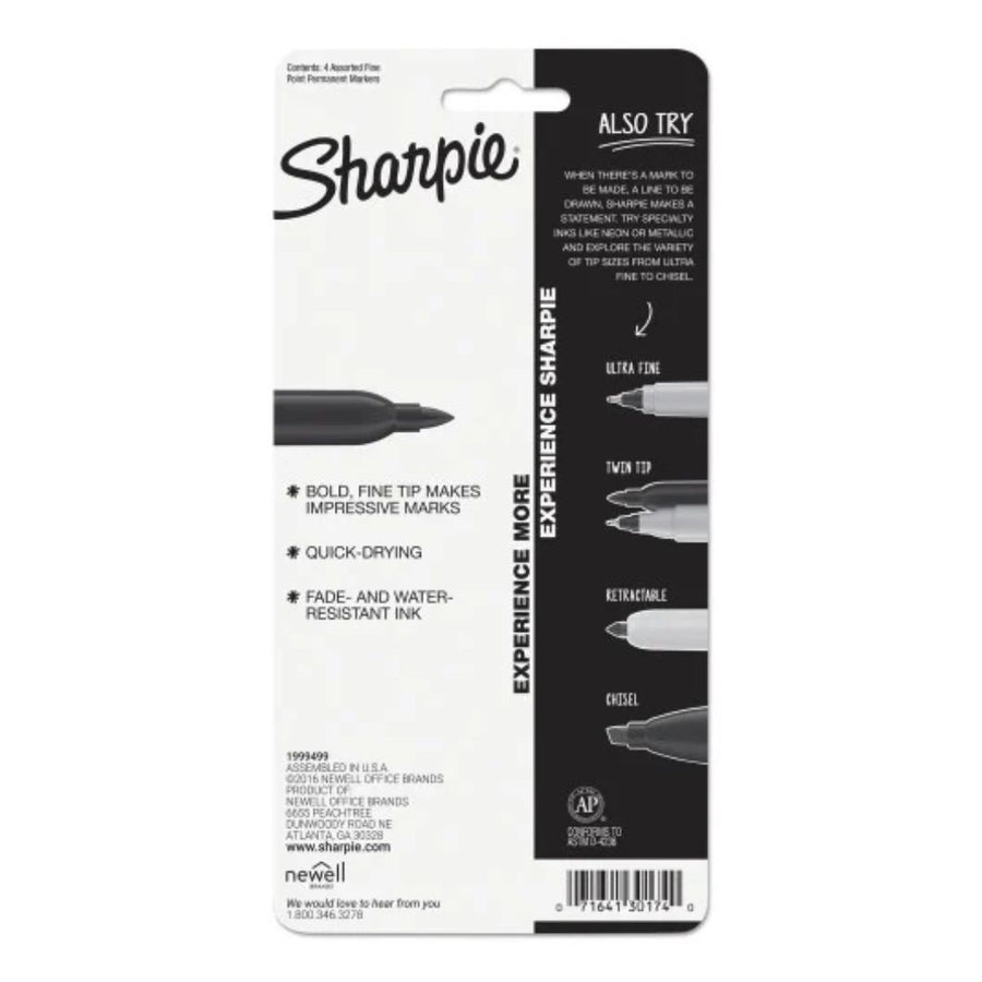 Sharpie Fine Tip Permanent Marker – Set of 4