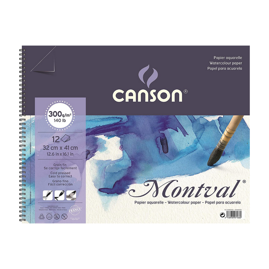CANSON MONTVAL 300 GSM OF FINE GRAIN SHEETS - 32 X 41 CM